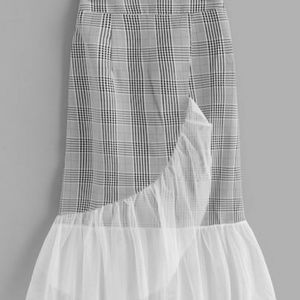 Elastic waist midi skirt